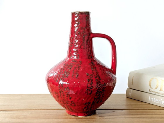 Image 1 of Large Carstens Tönnieshof Red Pitcher Vase | 1960s West German Pottery