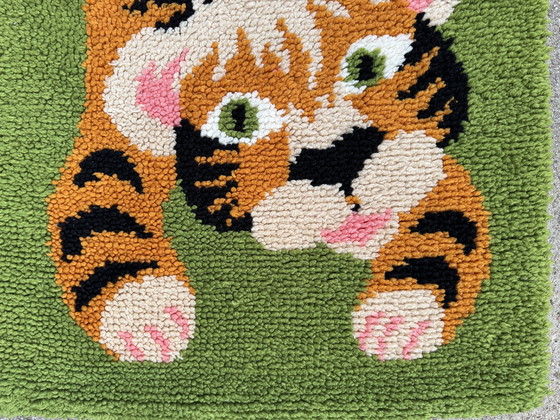 Image 1 of Rya style Scandinavian tiger rug from the 70s