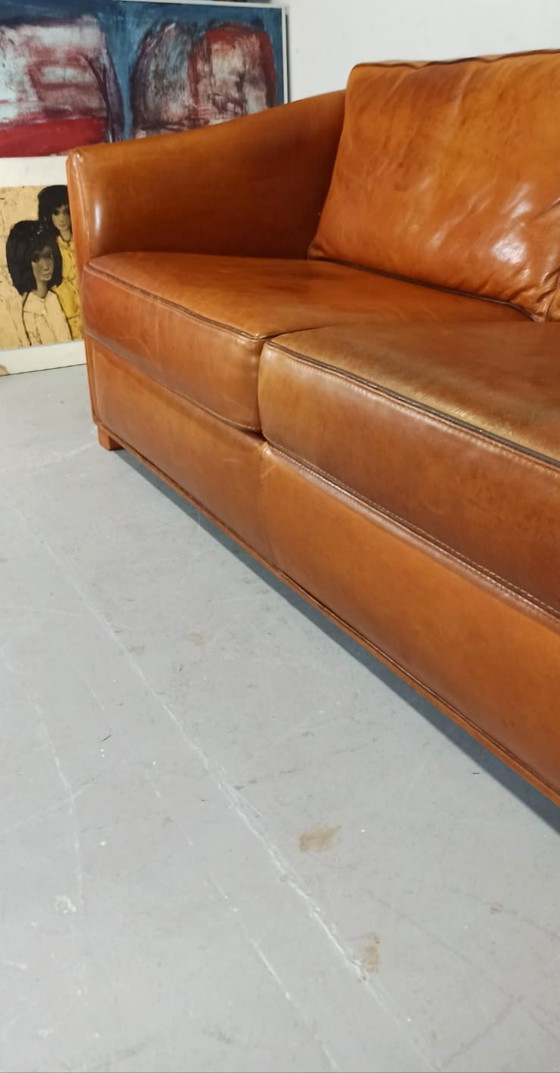Image 1 of Cognac leather sofa 