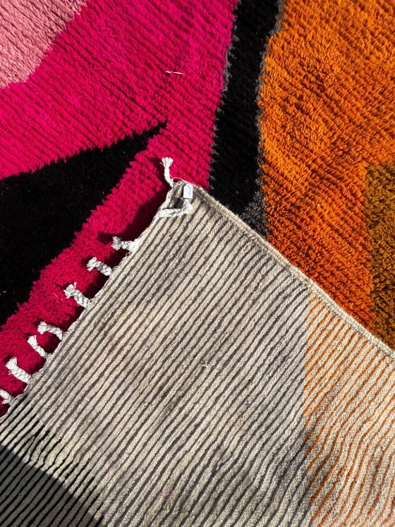 Image 1 of Modern Moroccan Rug Handmade Wool – Colorful Berber Area Rug 200x260 cm, Contemporary Boho Living Room Decor
