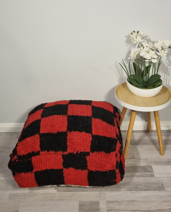 Image 1 of Vintage Berber pouf, Moroccan seat cushion