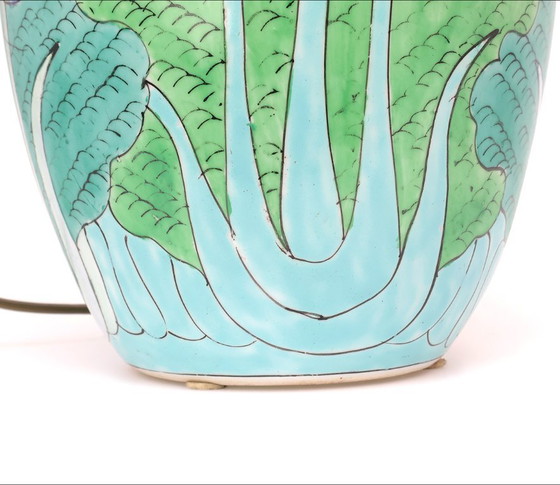 Image 1 of Lampada da tavolo vintage cinese Famille vert con farfalla