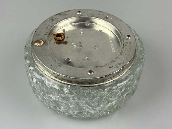 Image 1 of Lampada da soffitto anni &#39;60-&#39;70 Glashütte Limburg Germania Plafoniere in vetro e metallo