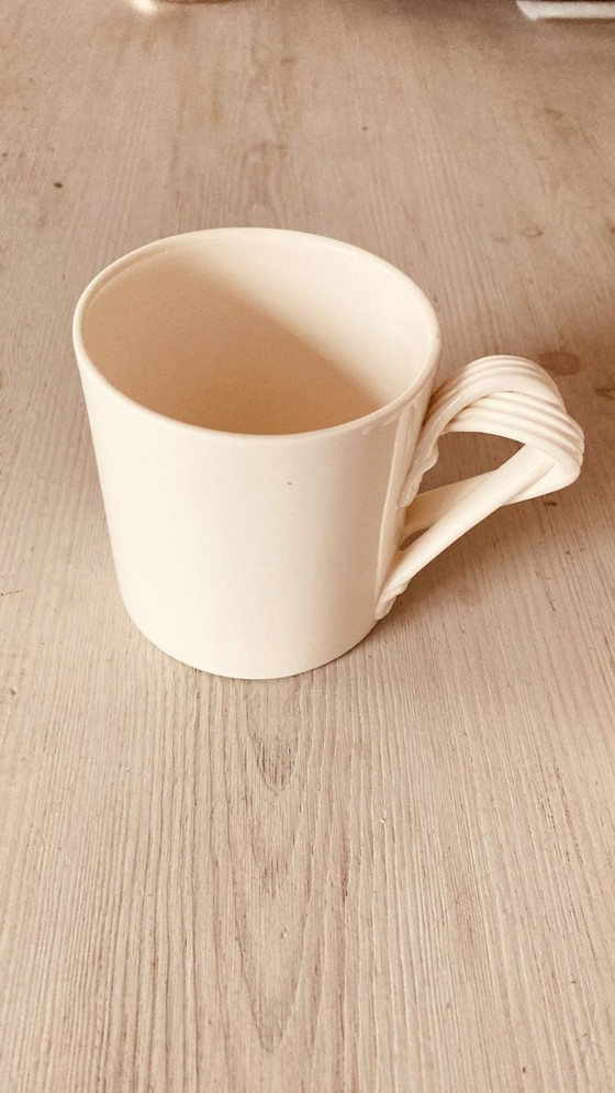 Image 1 of Set di 2 tazze "twist" in ceramica color crema Leeds Pottery Company