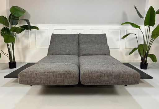 Rolf Benz Aura fabric gray designer sofa couch relax function