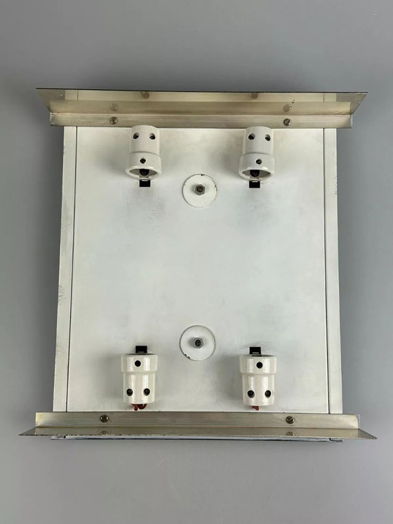 Image 1 of Lampada da soffitto in vetro ghiacciato anni '60-'70 di Kaiser Leuchten Germania