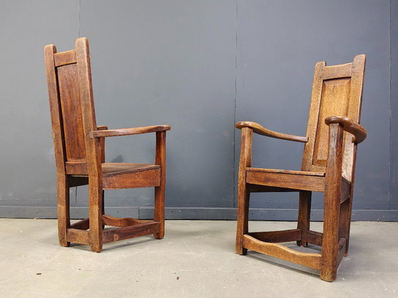 Image 1 of Vintage church chairs, set of 6 - 1950s