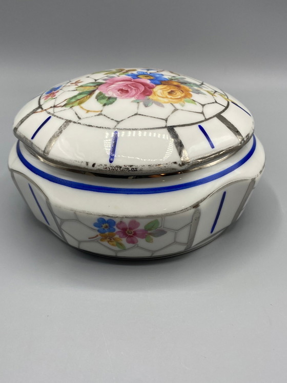 Art Deco Limoges porseleinen bonbonnière – MF Limoges Frankrijk – Decoratieve objecten, Porcelain (photo 6 of 10)