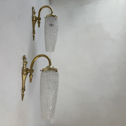 Paire d’Anciennes Appliques Vintage 1950