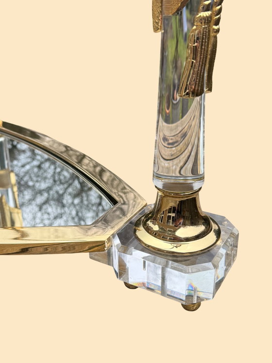 Image 1 of Tavolino da caffè Hollywood Regency | Italiano, dorato e a specchio | ca. 1975)