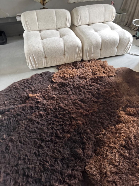 Image 1 of Huge, very luxurious, completely handmade, vintage sheepskin rug.