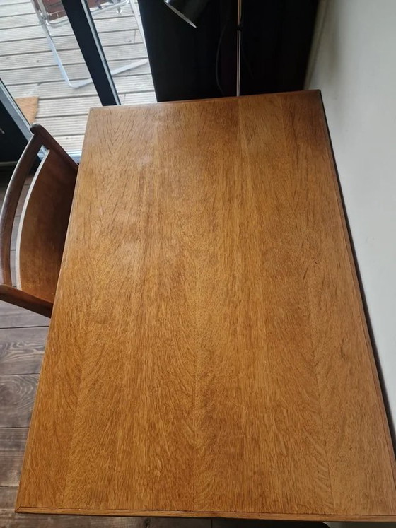 Vintage oak Desk - Eeka Meubelen - 50s/60s – Mid-Century Modern – Wood, Mid Century Modern (photo 13 of 23)