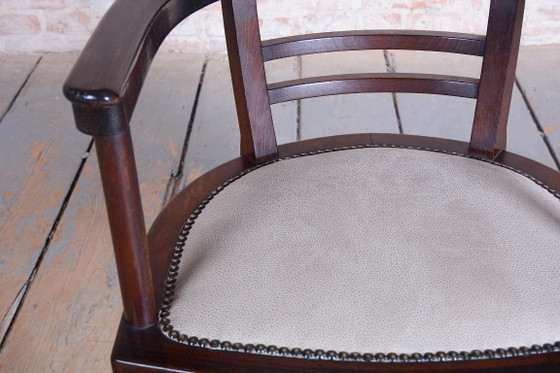 Gerestaureerde Art Deco fauteuil, Wien. Werkstätte, J. Hoffmann, Oostenrijk, jaren 1910 – Wiener Werkstätte (photo 7 of 15)