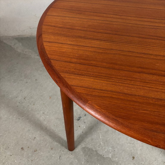 Image 1 of Round Extendable Teak Dining Table Butterfly — Danish