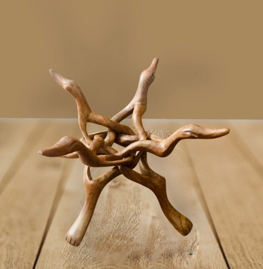 Wood sculpture animal form