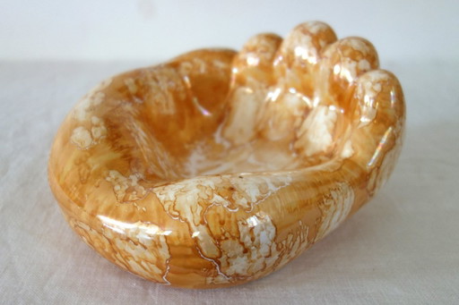 Vassoio portagioie in ceramica smaltata degli anni '70