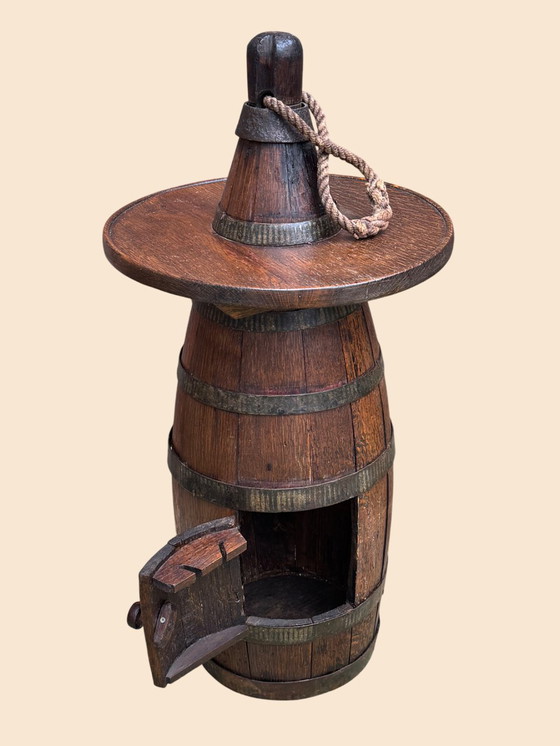 Image 1 of Bouée de pêche ancienne en bois | Chêne massif et fer forgé | XIXe siècle