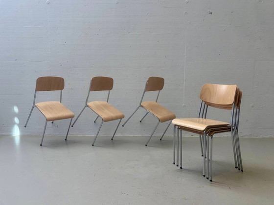Stapelbare beukenhouten stoelen met chromen poten van Reinhard – Kuipstoelen (photo 7 of 18)