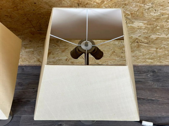 Image 1 of 2x 60er 70er Jahre XL Tischlampe Tischleuchte Aluminium Metall Space Age Design