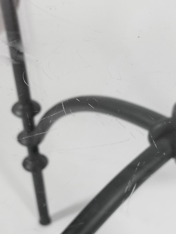 Image 1 of Vintage steel tube glass dining table, garden table, metal knots