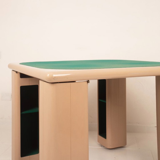 Pierluigi Molinari Lacquered Wood and Green Felt Game Table for Pozzi 1970, Dining tables, Beige (photo 12 of 21)