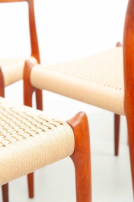 Image 1 of 6x Model 78 made of teak by Niels Otto Møller for J.L. Møller Møbelfabrik (1950s)