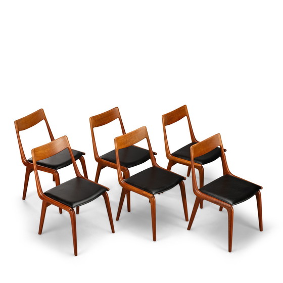 Image 1 of Design danois Chaises Boomerang Modèle 370 par Erik Christensen pour Slagelse Mobelvaerk, Lot de 6