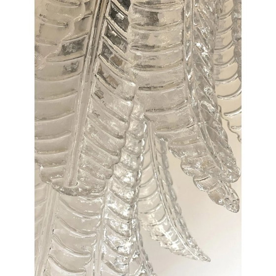 Image 1 of Transparante "Felci" Murano glazen wandlampen – een paar