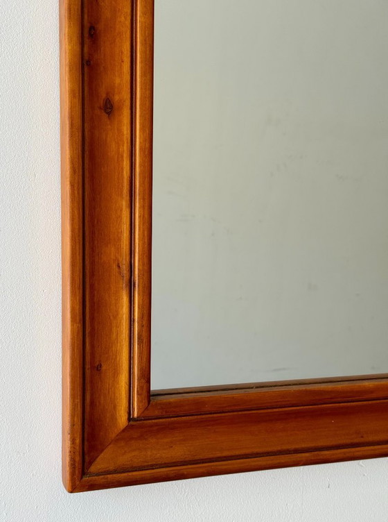 Image 1 of Specchio da parete rettangolare con cornice in legno