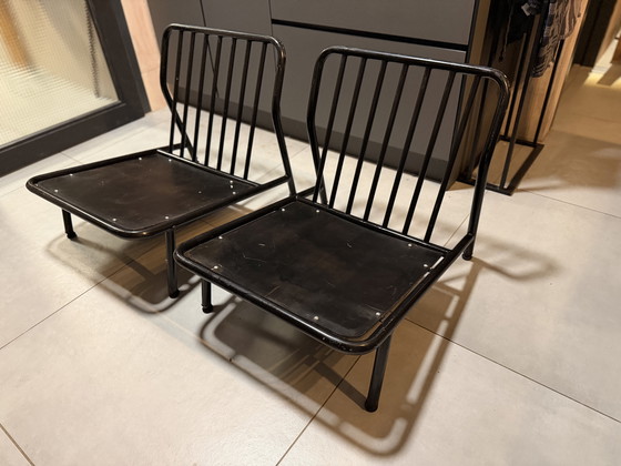 Image 1 of Set di 2 pezzi Artifort Dux stoelen zwarte kussens