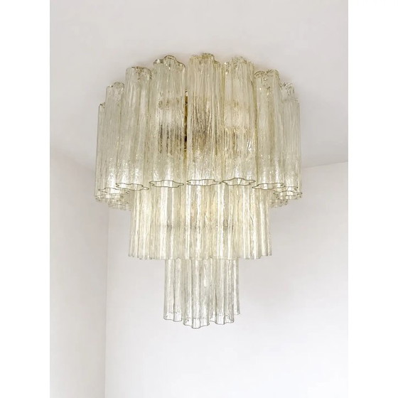 Image 1 of Plafonnier Tronchi en verre de Murano, luxueux luminaire italien inspiré du champagne