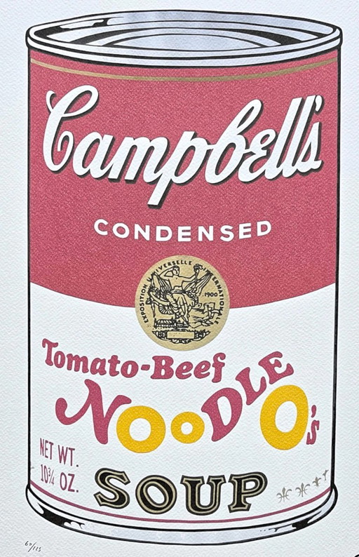D'après Andy Warhol, soupe Campbell's - Nouilles, années 1980, lithographie – lithos zeefdrukken, Paper (photo 2 of 7)