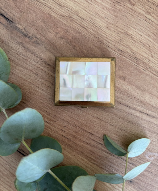 vintage mother-of-pearl powder compact
