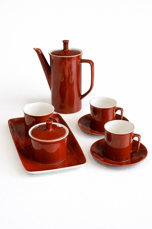 Vintage Villeroy & Boch Luxemburg keramisch koffieservies – Mid-Century Modern – ca. 1960-1970