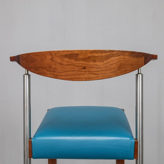 Image 1 of Set of 4 Postmodern Leather Dining Chairs, Italy, 1990s