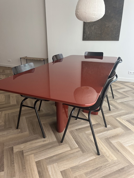 Image 1 of Red Lacquer Dining Table Gabrielle Paris - Joe