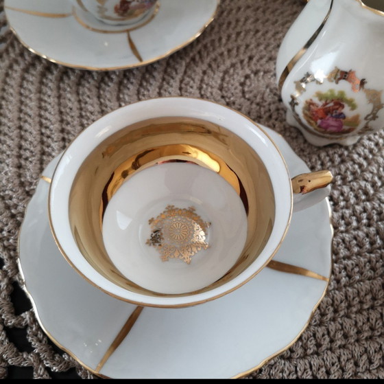 Image 1 of Mocca coffee porcelain service Tete a Tete vintage from Czechoslovakia