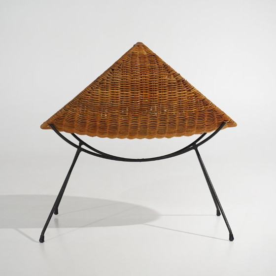 Tijdschriftenrek van rotan met metalen poten, jaren 1950 – Rattan (photo 3 of 12)