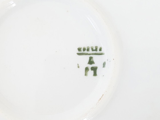 Image 1 of Service à Tabac Art Deco en Céramique Jaune à Décor de Chardons 1920-1930 Signé