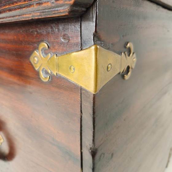 Image 1 of 18th-century Dutch VOC colonial chest with brass fittings