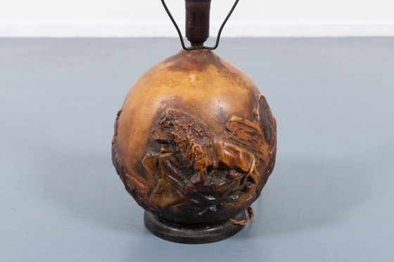 Image 1 of Vintage Danish ceramic relief table lamp, 1960’s