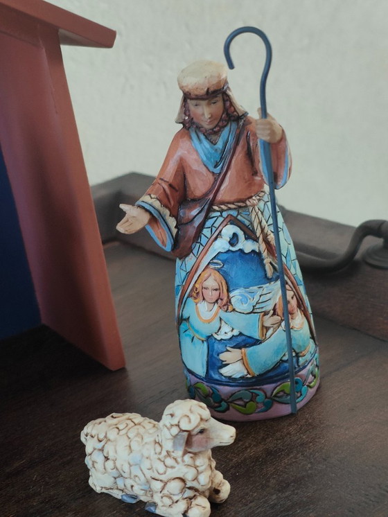 Image 1 of Weihnachtskrippe / Weihnachtsstall, handgefertigt von Jim Shore