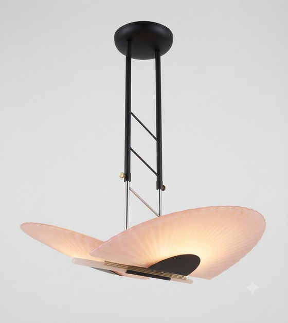 Postmoderne Kroonluchter Jaren '80 - Memphis Milano Stijl Design – Glass, Metal (photo 2 of 8)
