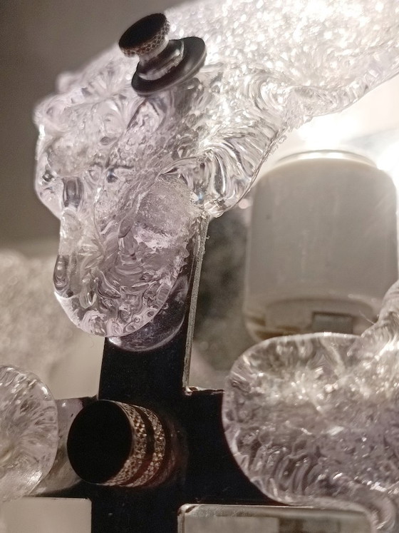 Lámpara de pared de cristal de hielo de Murano de Mazzega, década de 1970. – Apliques, Murano Glass (photo 8 of 8)