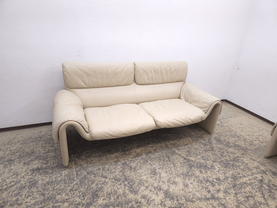 Image 1 of Canapé design en cuir De Sede ds 2011, canapé deux places beige
