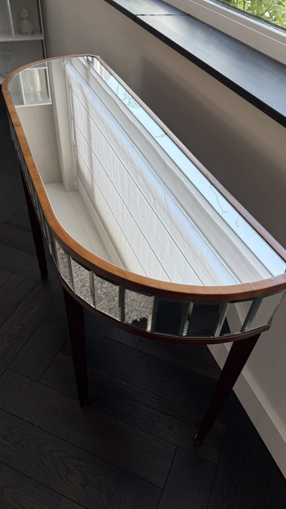 Image 1 of Laura Ashley Capri spiegelende consoletafel — Demi-Lune