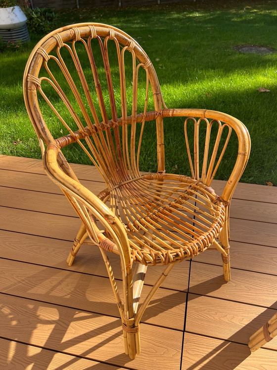 Set da giardino vintage Rohé in rattan anni '60 Boho – 3 pezzi (photo 8 of 13)
