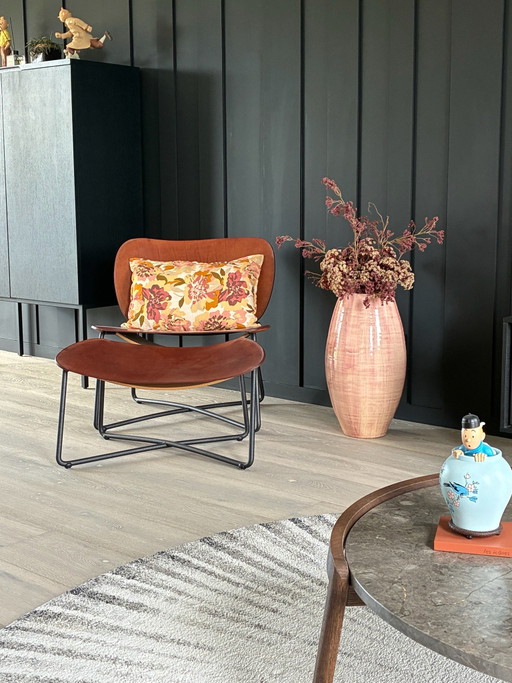 Miller Functionals Lounge Chair + Footrest - Cognac Leather - Design