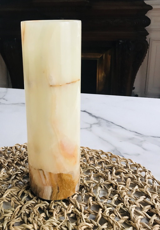 Onyx marble cylinder vase