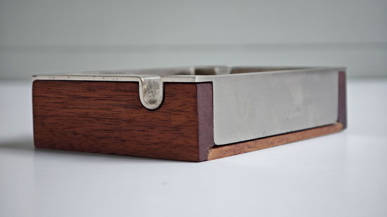 Image 1 of Cendrier en acier teck, design moderne des années 70